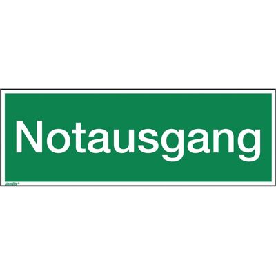 Neutralware, Hausnummer + Türschild, Hinweisschild 29,7 x 10,5 cm (B x H) Notausgang Hart-PVC Neutralware, Hausnummer + Türschild, Hinweisschild 29,7 x 10,5 cm (B x H) Notausgang Hart-PVC