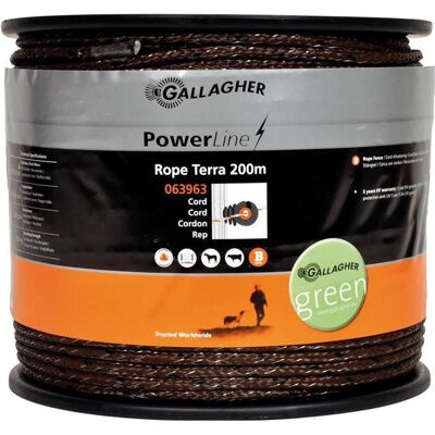 Gallagher, Gartenzaun, PowerLine cord terra 200m - 063963 063963 Gallagher, Gartenzaun, PowerLine cord terra 200m - 063963 063963