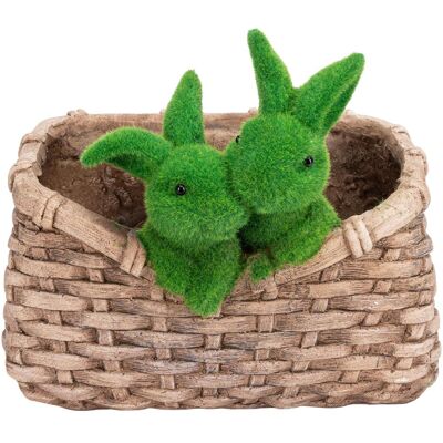Mondex, Aussendekoration, Decoration "Bunnies" QN24ZR06, 32 cm x 25.5 cm x 28 cm Mondex, Aussendekoration, Decoration "Bunnies" QN24ZR06, 32 cm x 25.5 cm x 28 cm