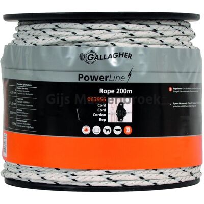 Gallagher, Gartenzaun, Cord PowerLine (5 MM / Wit) - 200 Meter Gallagher, Gartenzaun, Cord PowerLine (5 MM / Wit) - 200 Meter