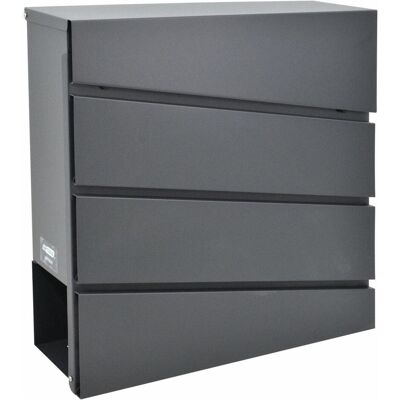 Awtools, Briefkasten, Anthrazitfarbener Briefkasten 41, 370 x 370 x 105 mm Awtools, Briefkasten, Anthrazitfarbener Briefkasten 41, 370 x 370 x 105 mm