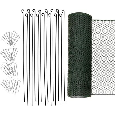 Kerbl, Gartenzaun, Universalzaun Multifence, 25 m lang, 0,90 m hoch 15 Befestigungstäbe, 30 U-Heringe, grün Kerbl, Gartenzaun, Universalzaun Multifence, 25 m lang, 0,90 m hoch 15 Befestigungstäbe, 30 U-Heringe, grün