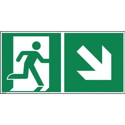 Neutralware, Hausnummer + Türschild, Hinweisschild 30x15 cm (BxH) E001 Rettungsweg rechts abwärts Hart-PVC Neutralware, Hausnummer + Türschild, Hinweisschild 30x15 cm (BxH) E001 Rettungsweg rechts abwärts Hart-PVC