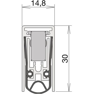 Athmer, Türdichtung, Trdichtung Schall-Ex L-15/30 WS 1-880 1-seitig Lnge 1083 mm Alu silberfarben eloxiert Athmer, Türdichtung, Trdichtung Schall-Ex L-15/30 WS 1-880 1-seitig Lnge 1083 mm Alu silberfarben eloxiert