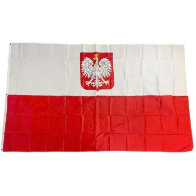 trends4cents, Fahne, Flagge Polen mit Wappen 150 x 250 cm Fahne mit 3 Ösen 100g/m² Stoffgewicht (150 x 250 cm) trends4cents, Fahne, Flagge Polen mit Wappen 150 x 250 cm Fahne mit 3 Ösen 100g/m² Stoffgewicht (150 x 250 cm)