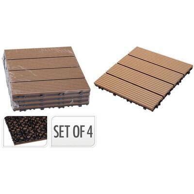 ProGarden, Gartenbodenbelag, Wood-look tiles for terrace, 30 x 30 cm, 4 pieces (4x, 30 x 30 cm) ProGarden, Gartenbodenbelag, Wood-look tiles for terrace, 30 x 30 cm, 4 pieces (4x, 30 x 30 cm)