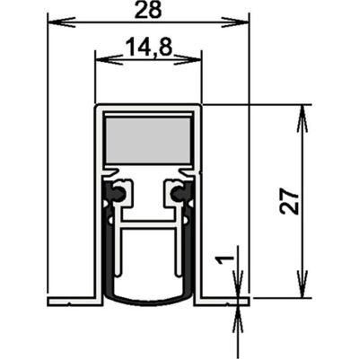 Athmer Silber Aluminium Türdichtung Modell 1-404 - Türdichtung Athmer Silber Aluminium Türdichtung Modell 1-404 - Türdichtung
