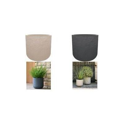 EDA, Blumentopf, Pflanzgefäss VOLCANIA UP, rund, 385 mm, beige Blumentopf aus Kunststoff, in Kalksteinoptik, für Inne (38.50 x 36.80 cm) EDA, Blumentopf, Pflanzgefäss VOLCANIA UP, rund, 385 mm, beige Blumentopf aus Kunststoff, in Kalksteinoptik, für Inne (38.50 x 36.80 cm)