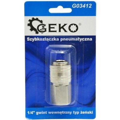 GEKO, Schlauchanschluss + Schlauchverbinder, Pneumatik-Schnellkupplung Innengewinde 1/4 (Kupplung) GEKO, Schlauchanschluss + Schlauchverbinder, Pneumatik-Schnellkupplung Innengewinde 1/4 (Kupplung)