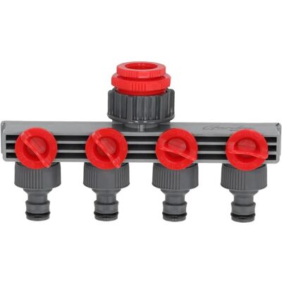 Dedra, Schlauchanschluss + Schlauchverbinder, 4-Wege-Tap-Adapter 1/2"-3/4"-1", Farbkarte (12.70 mm) Dedra, Schlauchanschluss + Schlauchverbinder, 4-Wege-Tap-Adapter 1/2"-3/4"-1", Farbkarte (12.70 mm)