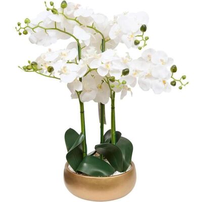 Atmosphera, Kunstpflanzen, Sztuczny storczyk w złotej doniczce SANAE, wys. 65 cm (65 cm) Atmosphera, Kunstpflanzen, Sztuczny storczyk w złotej doniczce SANAE, wys. 65 cm (65 cm)