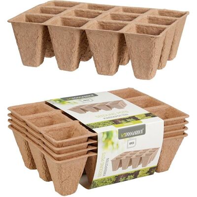 ProGarden, Anzuchttöpfe + Anzuchtschalen, Seeding trays with 12 openings, 4 uts ProGarden, Anzuchttöpfe + Anzuchtschalen, Seeding trays with 12 openings, 4 uts