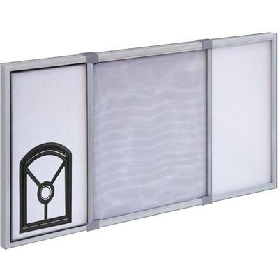 Iris, Fliegengitter, Extendable mosquito net with cat flap for window and door, white color, 2 pieces 70 x 50 cm (70 x 50 cm) Iris, Fliegengitter, Extendable mosquito net with cat flap for window and door, white color, 2 pieces 70 x 50 cm (70 x 50 cm)