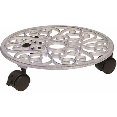 Wagner System, Pflanzenständer + Blumentreppe, Pflanzenroller Antik ø 29 cm weiss TK 50 kg Wagner System, Pflanzenständer + Blumentreppe, Pflanzenroller Antik ø 29 cm weiss TK 50 kg