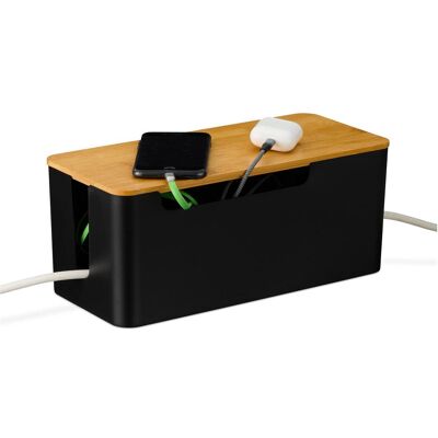 Relaxdays, Kabelbox, Kabelbox mit Bambusdeckel Relaxdays, Kabelbox, Kabelbox mit Bambusdeckel