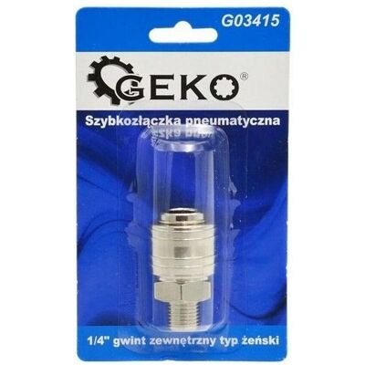 GEKO, Schlauchanschluss + Schlauchverbinder, Pneumatik-Schnellkupplung Aussengewinde 1/4 IG GEKO, Schlauchanschluss + Schlauchverbinder, Pneumatik-Schnellkupplung Aussengewinde 1/4 IG