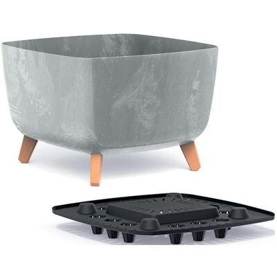 Prosperplast, Blumentopf, Gracia Square Concrete Effect Flower Pot 24x24cm (24 x 24 x 14 cm) Prosperplast, Blumentopf, Gracia Square Concrete Effect Flower Pot 24x24cm (24 x 24 x 14 cm)