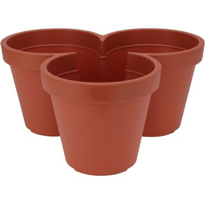 Home&Styling, Blumentopf, Blumentopf mit 3 Fächern, terracotta, 100% recyclebarem Kunststoff, Ø 44 cm (44 x 20 cm) Home&Styling, Blumentopf, Blumentopf mit 3 Fächern, terracotta, 100% recyclebarem Kunststoff, Ø 44 cm (44 x 20 cm)