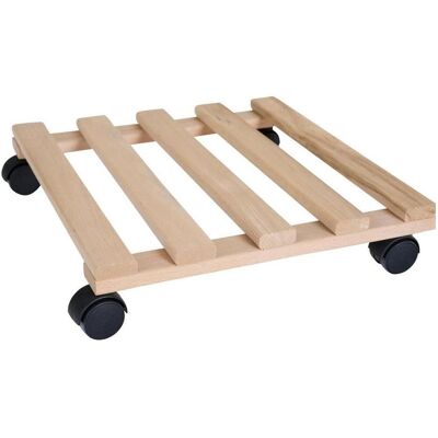 Siena Garden, Pflanzenständer + Blumentreppe, Holz-Rolluntersetzer 35 x 35 cm, natur Tragkraft: 25 kg, Buchenholz Siena Garden, Pflanzenständer + Blumentreppe, Holz-Rolluntersetzer 35 x 35 cm, natur Tragkraft: 25 kg, Buchenholz