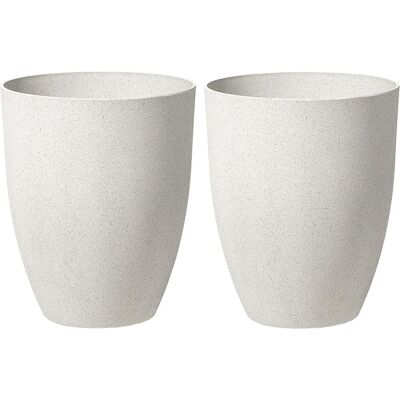 Beliani, Blumentopf, Blumenkübel 2er Set cremeweiss rund 43 x 43 x 52 cm CROTON (43 x 52 cm) Beliani, Blumentopf, Blumenkübel 2er Set cremeweiss rund 43 x 43 x 52 cm CROTON (43 x 52 cm)
