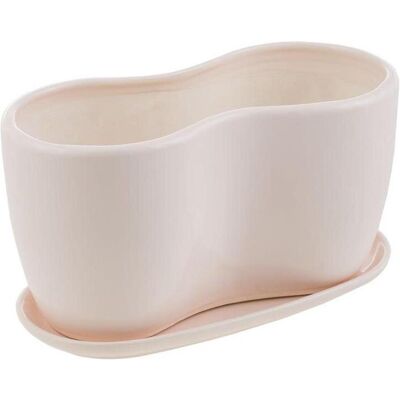 Blumentopf, Flowerpot Pakalnutė, ceramics, Ø 29.5 cm x 12 cm, beige (29.50 x 12 x 16.30 cm) Blumentopf, Flowerpot Pakalnutė, ceramics, Ø 29.5 cm x 12 cm, beige (29.50 x 12 x 16.30 cm)