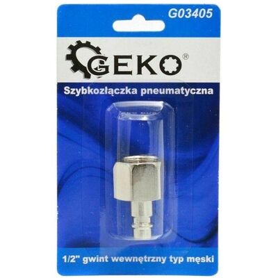 GEKO, Schlauchanschluss + Schlauchverbinder, Pneumatik-Schnellkupplung mit Innengewinde 1/2 AG (Kupplung) GEKO, Schlauchanschluss + Schlauchverbinder, Pneumatik-Schnellkupplung mit Innengewinde 1/2 AG (Kupplung)