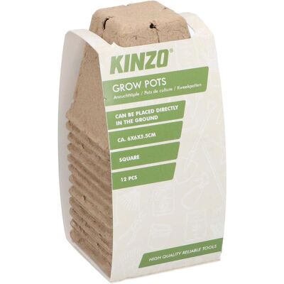 Kinzo, Anzuchttöpfe + Anzuchtschalen, Pflanzentopf Papier quadratisch 12pc Kinzo, Anzuchttöpfe + Anzuchtschalen, Pflanzentopf Papier quadratisch 12pc