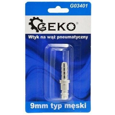 GEKO, Schlauchanschluss + Schlauchverbinder, Verlängerung für Pneumatikschlauch 9mm männlich (Kupplung) GEKO, Schlauchanschluss + Schlauchverbinder, Verlängerung für Pneumatikschlauch 9mm männlich (Kupplung)