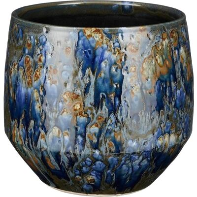 Mica Decorations Harris Blumentopf - 20x20x18 cm - Keramik - Blau Mica Decorations Harris Blumentopf - 20x20x18 cm - Keramik - Blau