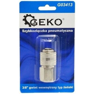 GEKO, Schlauchanschluss + Schlauchverbinder, Pneumatik-Schnellkupplung Innengewinde 3/8 (Kupplung) GEKO, Schlauchanschluss + Schlauchverbinder, Pneumatik-Schnellkupplung Innengewinde 3/8 (Kupplung)