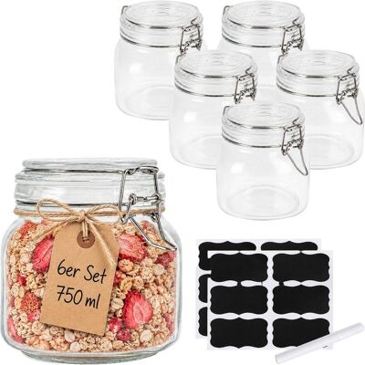 Relaxdays 6x Einmachgläser, Einmachgläser, Transparent Relaxdays 6x Einmachgläser, Einmachgläser, Transparent