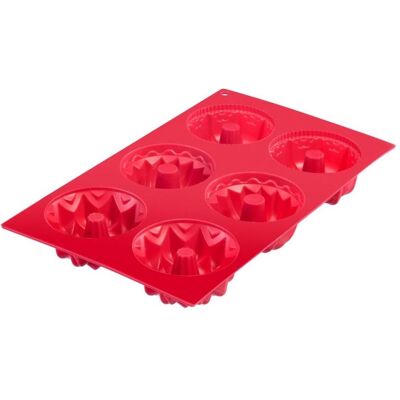 Westmark 6er Küchleinbackform Trio Silikon, rot, Backform, Rot Westmark 6er Küchleinbackform Trio Silikon, rot, Backform, Rot