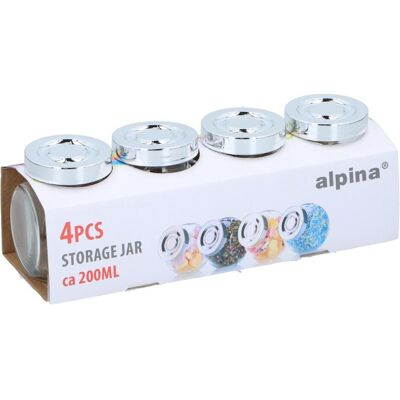 alpina Vorratsglas 200ml 4pc, Vorratsbehälter, Transparent alpina Vorratsglas 200ml 4pc, Vorratsbehälter, Transparent