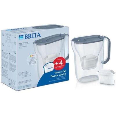 Brita Style Essential +4 MAXTRA PRO PURE PERFORMANCE (graphit), Wasserfilterkanne, Grau Brita Style Essential +4 MAXTRA PRO PURE PERFORMANCE (graphit), Wasserfilterkanne, Grau