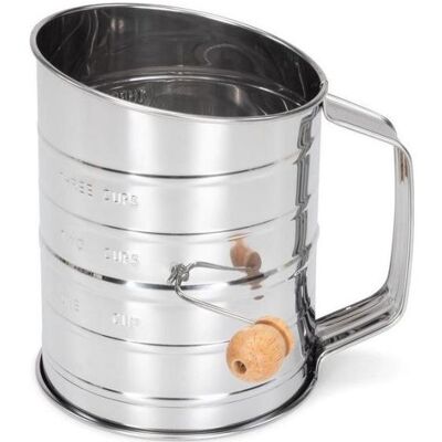 Patisse Mehlsieb RVS rotierend 400g, Küchensieb, Silber Patisse Mehlsieb RVS rotierend 400g, Küchensieb, Silber
