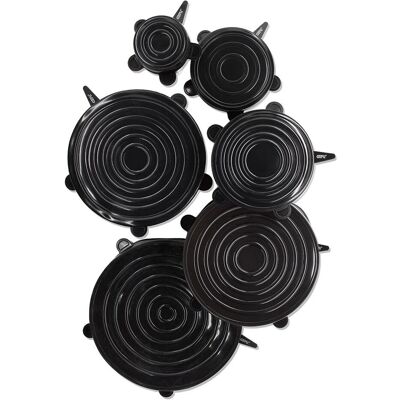 GEFU Silikondeckel, Lebensmittelverpackung, Schwarz GEFU Silikondeckel, Lebensmittelverpackung, Schwarz