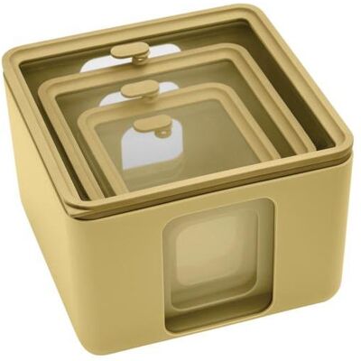 Blim Plus Vorratsdosen Set Quadro Combo XS-S-M PEEK BOX Collection, Vorratsbehälter, Gelb Blim Plus Vorratsdosen Set Quadro Combo XS-S-M PEEK BOX Collection, Vorratsbehälter, Gelb