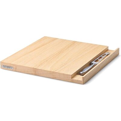 Continenta Gummibaum Käsebrett mit Messer, Schneidebrett, Braun Continenta Gummibaum Käsebrett mit Messer, Schneidebrett, Braun