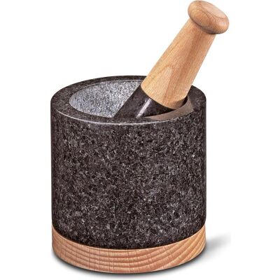 Cilio Mörser Merkur Granit Buchenholz ø 10 cm, Mörser, Schwarz Cilio Mörser Merkur Granit Buchenholz ø 10 cm, Mörser, Schwarz