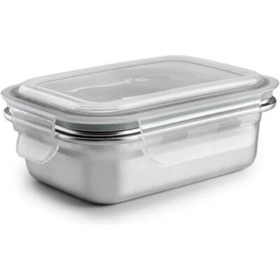 Ibili Lunchbox 669304 Silberfarben Edelstahl rechteckig 400 ml, Lunchbox, Silber Ibili Lunchbox 669304 Silberfarben Edelstahl rechteckig 400 ml, Lunchbox, Silber