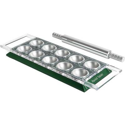 Marcato Ravioli Tablet, Pastamaschine, Silber, Grün Marcato Ravioli Tablet, Pastamaschine, Silber, Grün