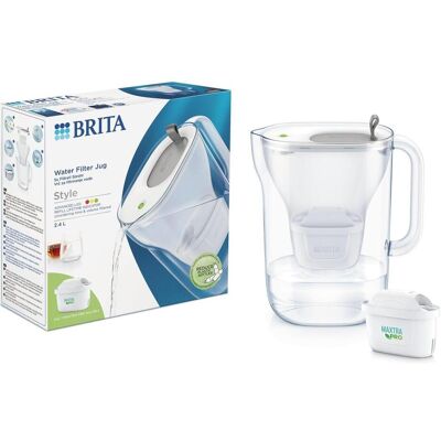 Brita Proj. Style LED4W MXPro grau/weiss, Wasserfilterkanne, Weiss, Grau Brita Proj. Style LED4W MXPro grau/weiss, Wasserfilterkanne, Weiss, Grau