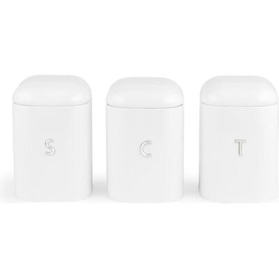 Salter BW14043EU7 Boston 3-Piece Canister Set, White, Vorratsbehälter, Weiss Salter BW14043EU7 Boston 3-Piece Canister Set, White, Vorratsbehälter, Weiss