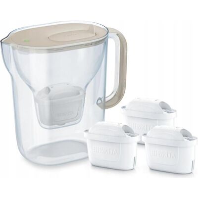 Brita Style ESSENTIAL XL Filterkanne sandfarben + 3 x MX Pro Pure Performance Filter, Wasserfilterkanne, Transparent Brita Style ESSENTIAL XL Filterkanne sandfarben + 3 x MX Pro Pure Performance Filter, Wasserfilterkanne, Transparent