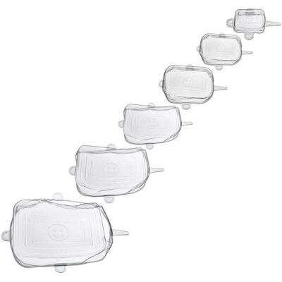 WESTMARK Frischhalte-Deckel-Set - Silikon Quadratisch Transparent WESTMARK Frischhalte-Deckel-Set - Silikon Quadratisch Transparent