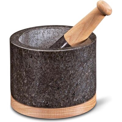 Cilio Mörser Merkur Granit Buchenholz ø 14 cm, Mörser, Schwarz Cilio Mörser Merkur Granit Buchenholz ø 14 cm, Mörser, Schwarz