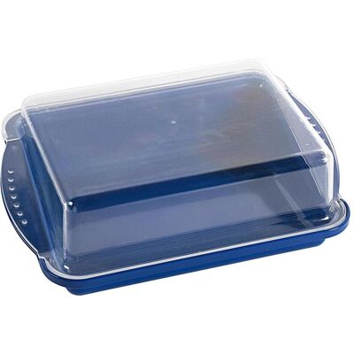 Wüllner & kaiser Knäckebrotdose 24x16,5x5,5cm, Vorratsbehälter, Blau, Transparent Wüllner & kaiser Knäckebrotdose 24x16,5x5,5cm, Vorratsbehälter, Blau, Transparent