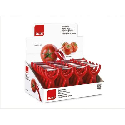 Ibili Tomatenschäler 15 x 7 cm Einfaches und schnelles Schälen von Tomaten, Sparschäler, Silber, Rot Ibili Tomatenschäler 15 x 7 cm Einfaches und schnelles Schälen von Tomaten, Sparschäler, Silber, Rot