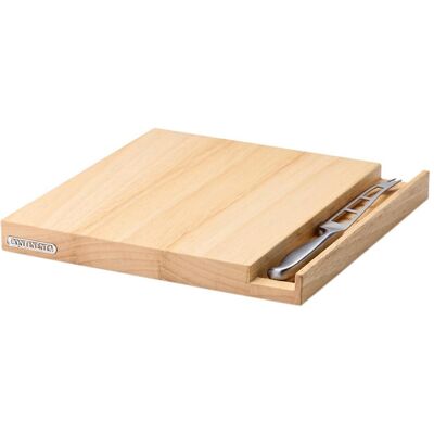 Continenta Gummibaum Käsebrett mit Messer geölt, 25x25x2.5 cm, Schneidebrett, Mehrfarbig Continenta Gummibaum Käsebrett mit Messer geölt, 25x25x2.5 cm, Schneidebrett, Mehrfarbig