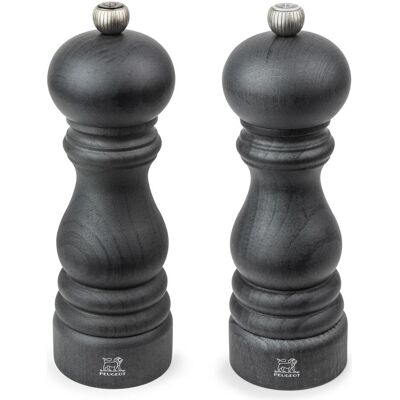 Peugeot Salt and pepper grinder set Paris 18 cm Graphite Beech, Pfeffermühle + Salzmühle, Grau Peugeot Salt and pepper grinder set Paris 18 cm Graphite Beech, Pfeffermühle + Salzmühle, Grau